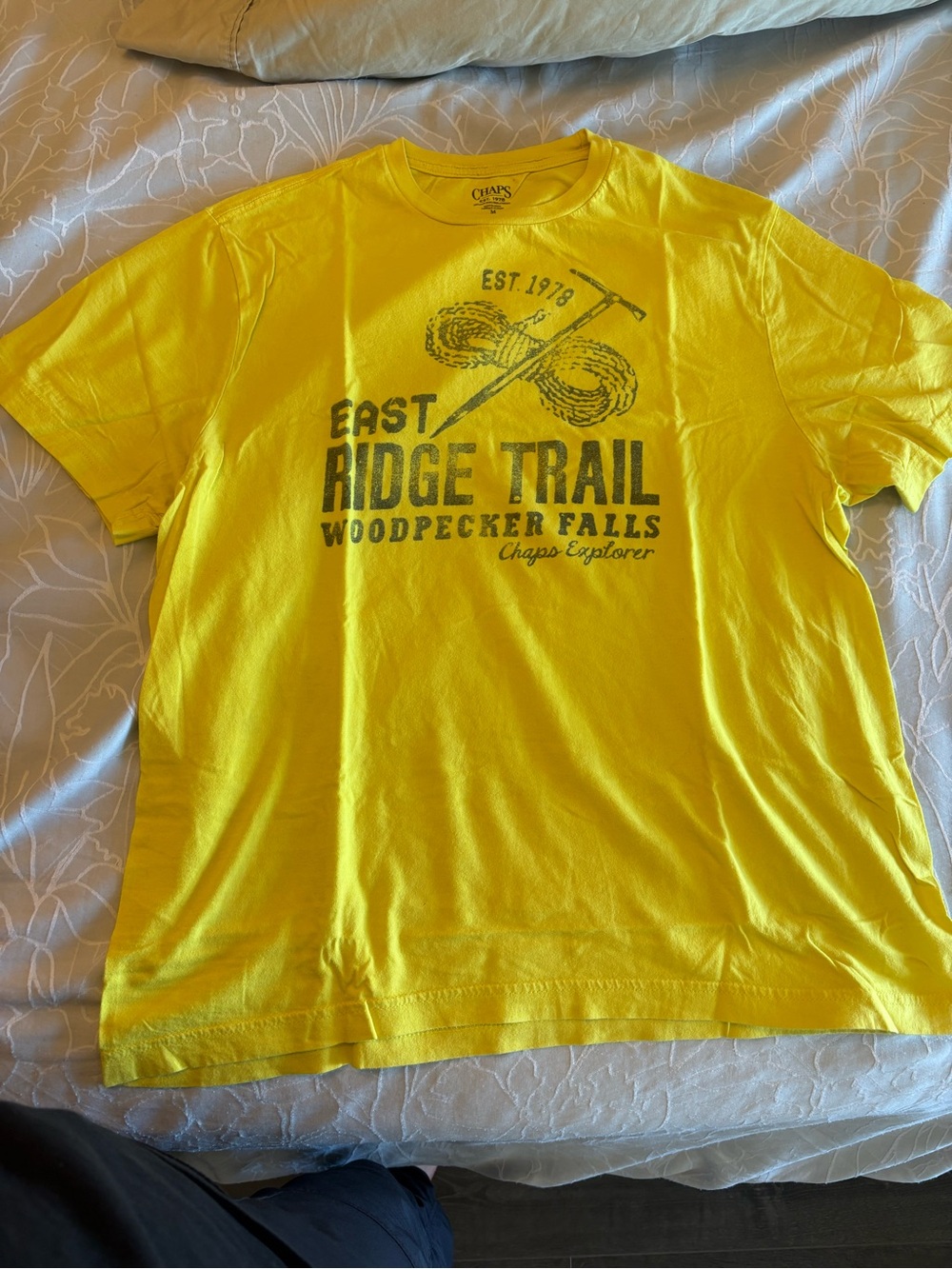 Chaps Yellow 'East Ridge Trail' Graphic Tee